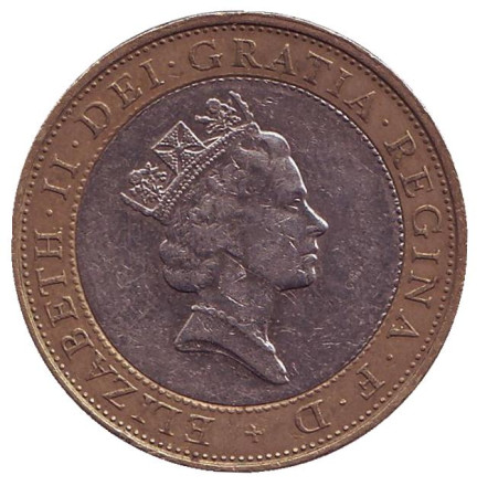 Монета 2 фунта. 1997 год, Великобритания.