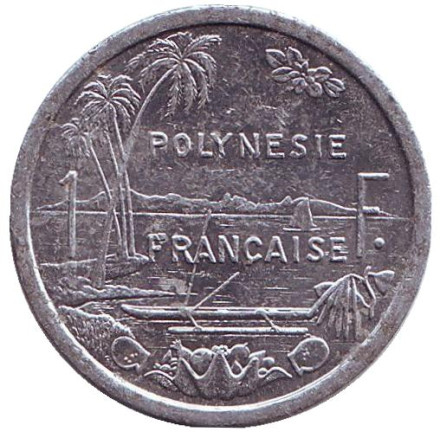 Монета 1 франк. 2009 год, Французская Полинезия. Из обращения.