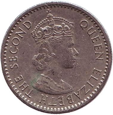 Монета 6 пенсов. 1959 год, Британская Нигерия. Какао-бобы.