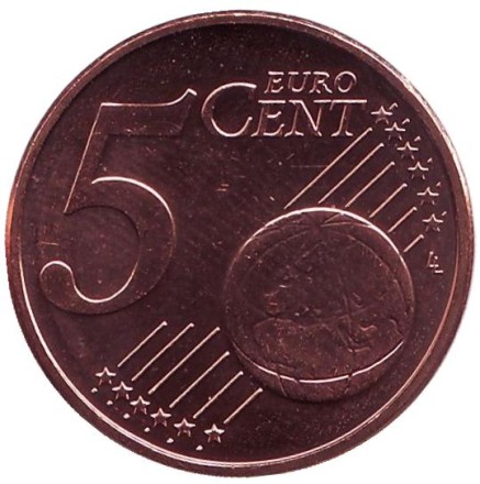Монета 5 центов. 2012 год, Люксембург.