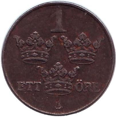 Монета 1 эре. 1948 год, Швеция.