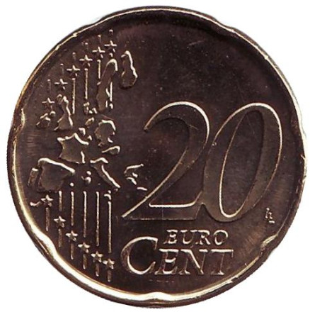 Монета 20 центов. 2000 год, Бельгия.