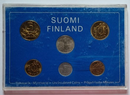 Набор монет Финляндии (6 шт), 1980 год, Финляндия. (в банковской упаковке) Набор монет Финляндии (6 шт), 1980 год, Финляндия. (в банковской упаковке)