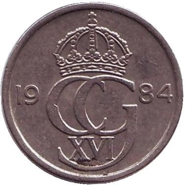 Монета 10 эре. 1984 год, Швеция.
