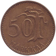 Монета 50 марок. 1952 год, Финляндия. Монета 50 марок. 1952 год, Финляндия.