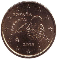 Монета 10 центов. 2013 год, Испания.