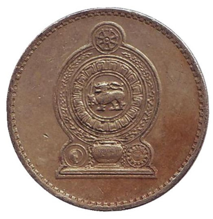 Монета 5 рупий. 1991 год, Шри-Ланка.