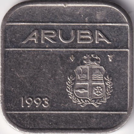Монета 50 центов. 1993 год, Аруба.