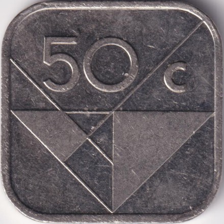 Монета 50 центов. 1993 год, Аруба.