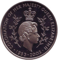 Монета 100 сик. 2003 год, Гана. Коронация Елизаветы II. Монета 100 сик. 2003 год, Гана. Коронация Елизаветы II.