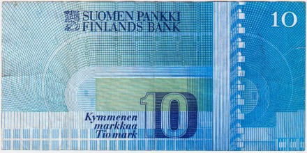 Банкнота 10 марок. 1986 год, Финляндия. Пааво Нурми. (Замещение). Банкнота 10 марок. 1986 год, Финляндия. Пааво Нурми. (Замещение).
