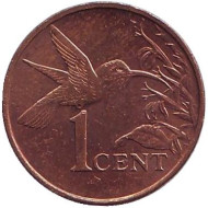 Монета 1 цент. 2007 год, Тринидад и Тобаго. Колибри. Монета 1 цент. 2007 год, Тринидад и Тобаго. Колибри.