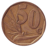 Монета 50 центов. 1997 год, ЮАР. Стрелитция. Монета 50 центов. 1997 год, ЮАР. Стрелитция.