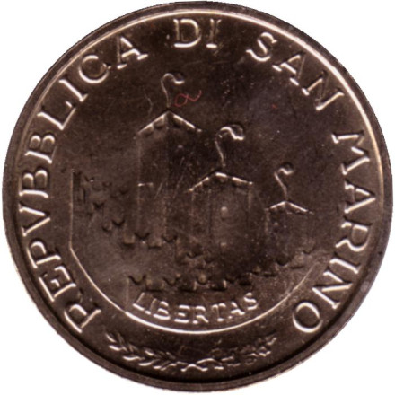 Монета 100 лир. 1993 год, Сан-Марино. Полет ласточки на Европой. Монета 100 лир. 1993 год, Сан-Марино. Полет ласточки на Европой.