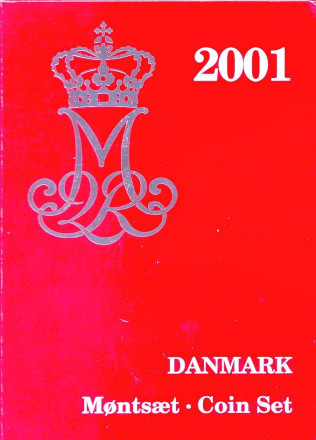 Годовой набор монет Дании 2001 года. (7 штук). 