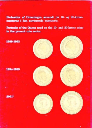 Годовой набор монет Дании 2001 года. (7 штук).  Годовой набор монет Дании 2001 года. (7 штук).