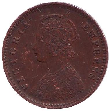 Монета 1/12 анны. 1893 год, Индия Британская.