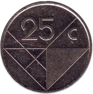 Монета 25 центов. 2002 год, Аруба. Монета 25 центов. 2002 год, Аруба.