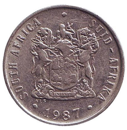 Монета 10 центов. 1987 год, Южная Африка. Алоэ. Монета 10 центов. 1987 год, Южная Африка. Алоэ.