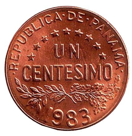 Монета 1 сентесимо. 1983 год, Панама. (Медь) Уррака.
