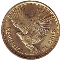 Кондор. Монета 5 чентезимо. 1969 год, Чили.