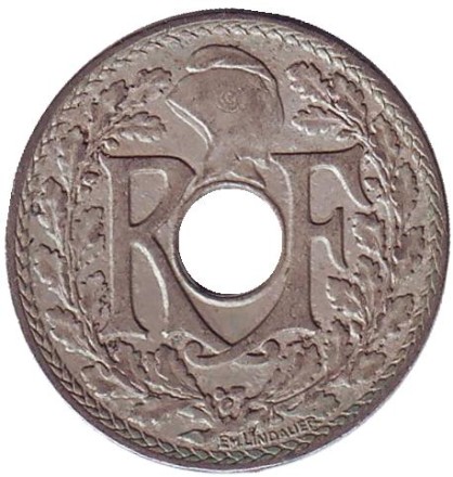 Монета 10 сантимов. 1924 год, Франция. (рог изобилия) Монета 10 сантимов. 1924 год, Франция. (рог изобилия)