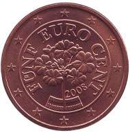 Монета 5 центов. 2008 год, Австрия. Монета 5 центов. 2008 год, Австрия.