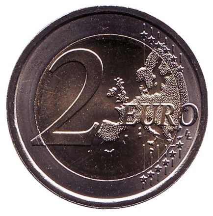 Монета 2 евро. 2019 год, Италия. 500 лет со дня смерти Леонардо да Винчи.