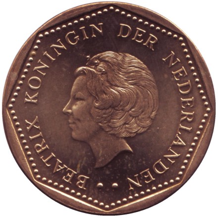 Монета 2,5 гульдена. 2000 год, Нидерландские Антильские острова. Монета 2,5 гульдена. 2000 год, Нидерландские Антильские острова.