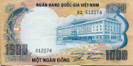 Банкнота 1000 донг. 1972 год, Вьетнам. Банкнота 1000 донг. 1972 год, Вьетнам.