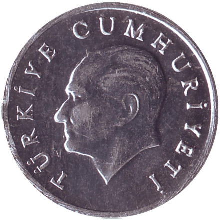 Монета 1 лира. 1989 год, Турция. Редкая!