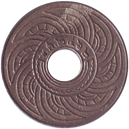 Монета 10 сатангов. 1919 год, Таиланд. Монетный Двор - Брюссель.