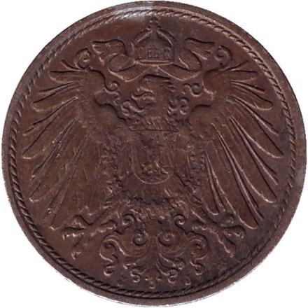 Монета 10 пфеннигов. 1911 год (J), Германская империя. Монета 10 пфеннигов. 1911 год (J), Германская империя.
