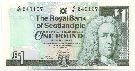 Банкнота 1 фунт. 2001 год, Шотландия. Лорд Илай.