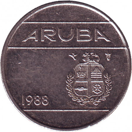 Монета 10 центов. 1988 год, Аруба. Монета 10 центов. 1988 год, Аруба.