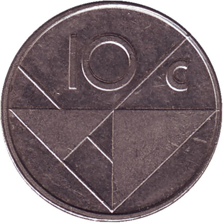 Монета 10 центов. 1988 год, Аруба.
