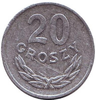 Монета 20 грошей. 1981 год, Польша.