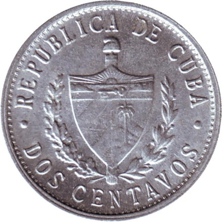 Монета 2 сентаво. 1984 год, Куба. Монета 2 сентаво. 1984 год, Куба.