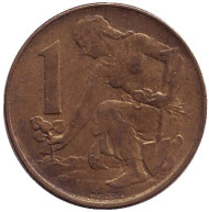 Монета 1 крона. 1986 год, Чехословакия. Монета 1 крона. 1986 год, Чехословакия.