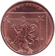 Монета 2 пенса. 2009 год, Великобритания. Монета 2 пенса. 2009 год, Великобритания.