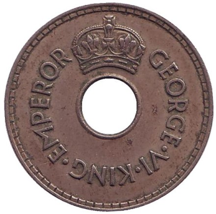 Монета 1 пенни. 1941 год, Фиджи.