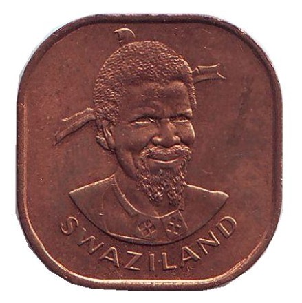 Монета 2 цента. 1975 год, Свазиленд. FAO. Деревья.