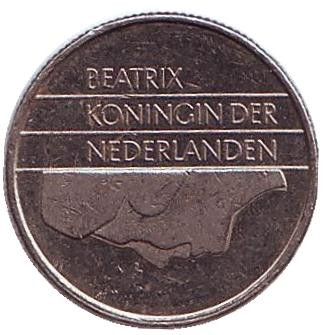 Монета 10 центов. 1986 год, Нидерланды.