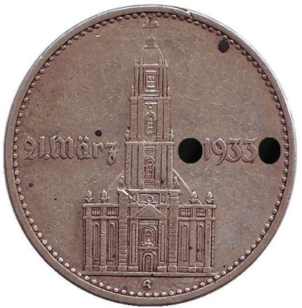 Монета 2 рейхсмарки. 1934 год, Германия (Третий Рейх). (G). Монета 2 рейхсмарки. 1934 год, Германия (Третий Рейх). (G).