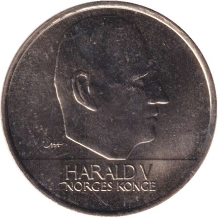 Монета 20 крон. 1999 год, Норвегия. Винланд. Открытие викингами Северной Америки.