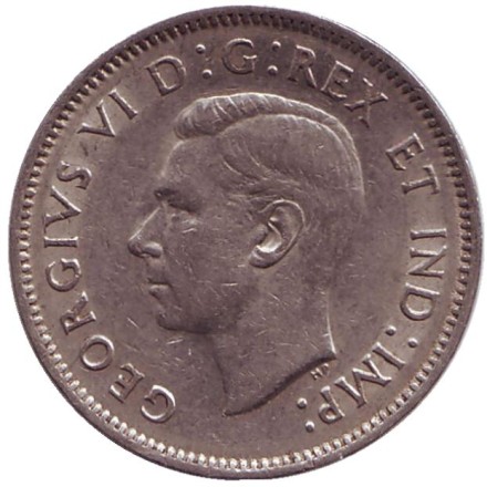 Монета 5 центов, 1939 год, Канада. Бобр. Монета 5 центов, 1939 год, Канада. Бобр.