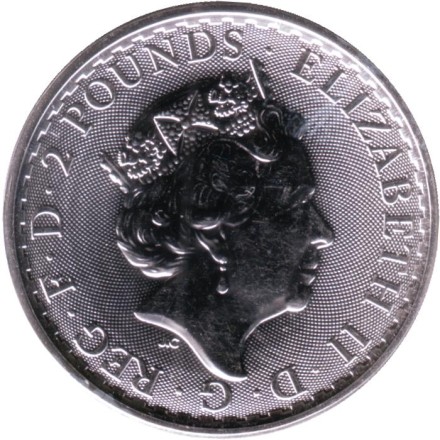 Монета 2 фунта. 2021 год, Великобритания. Стоящая Британия.