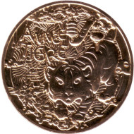 Монета 1/4 евро. 2022 год. Франция. Год тигра. Китайский гороскоп. Монета 1/4 евро. 2022 год. Франция. Год тигра. Китайский гороскоп.