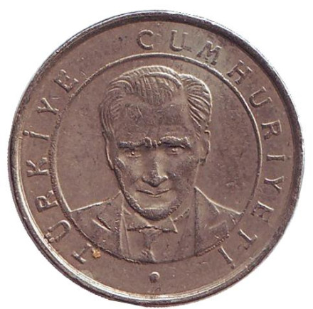 Монета 25 новых курушей. 2005 год, Турция.