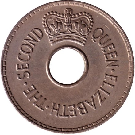 Монета 1 пенни. 1954 год, Фиджи. Монета 1 пенни. 1954 год, Фиджи.